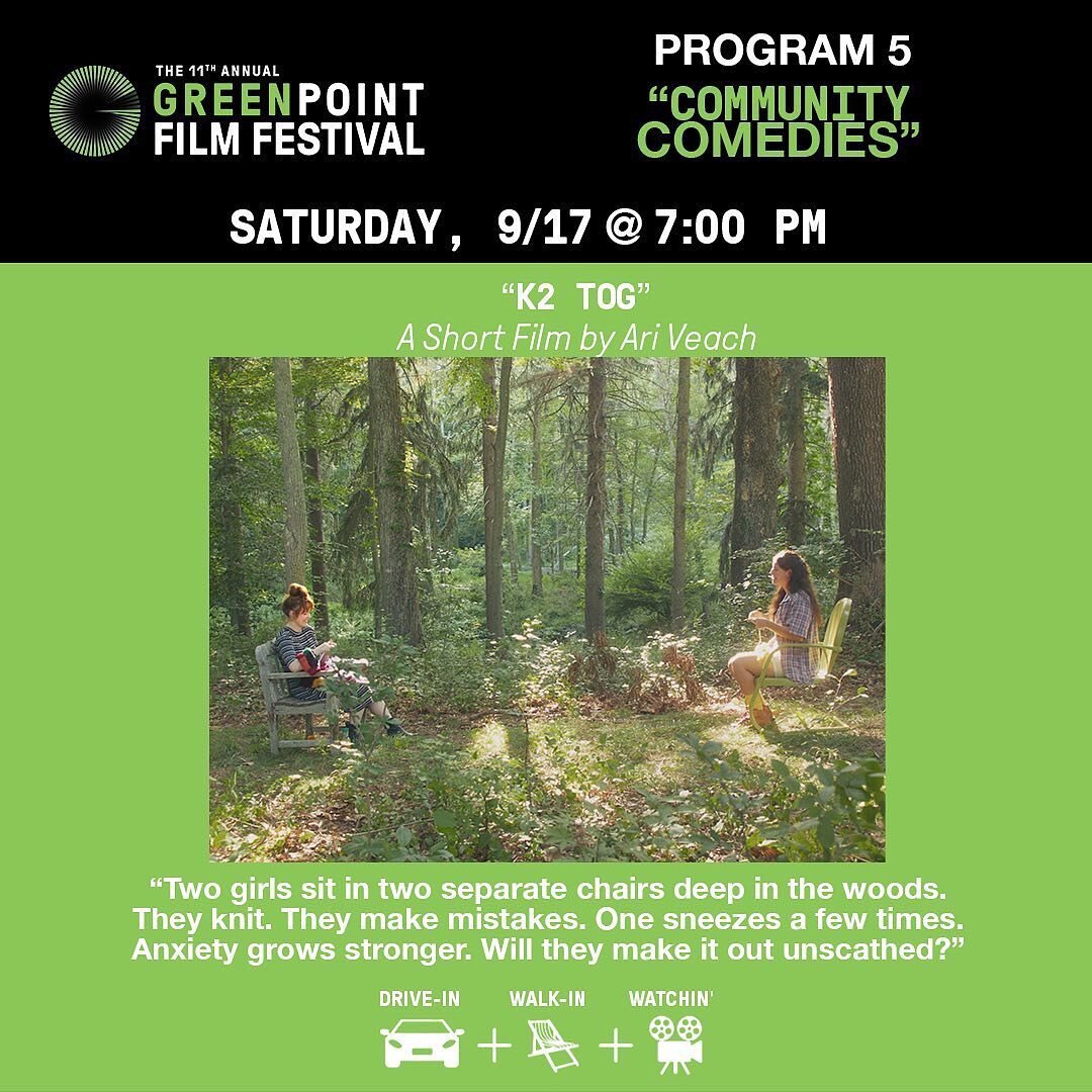 Catch #K2TOG at the @greenpointfilmfestival on September 17th at 7:00 PM! You can walk in or drive in to enjoy the COMMUNITY COMEDIES block of films 🎉 

Click the linktr.ee in our bio to purchase tickets 🎟 
.
.
.
.
&ldquo;Once you can accept the un