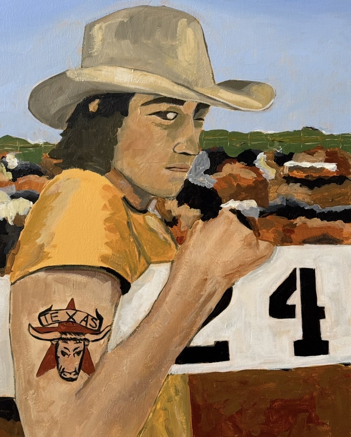 Cowboy, Acrylic on canvas, 30 x 22 in. 