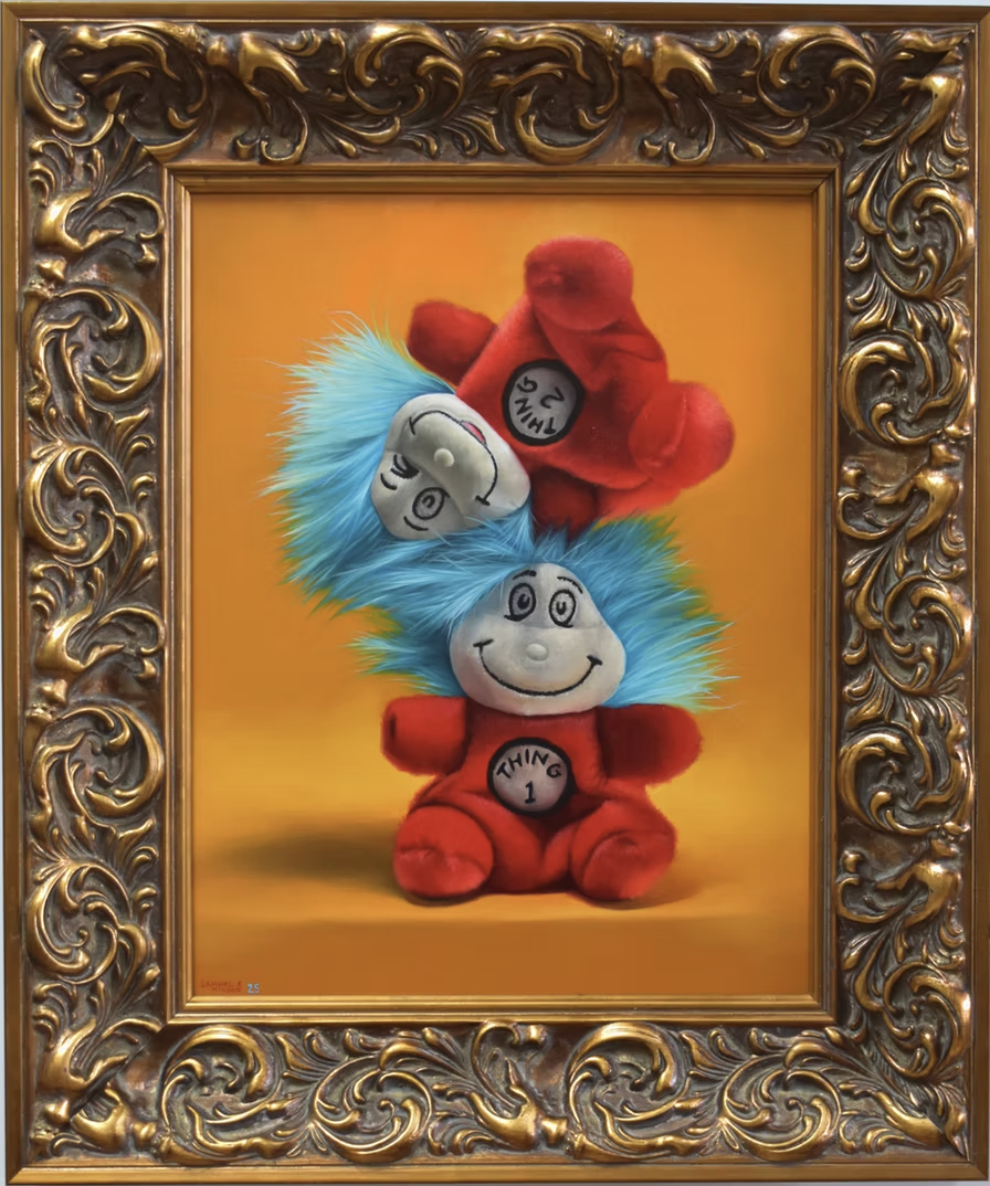Thing 1 Thing 2, Oil on panel, 14 x 11 in. 2025. SOLD