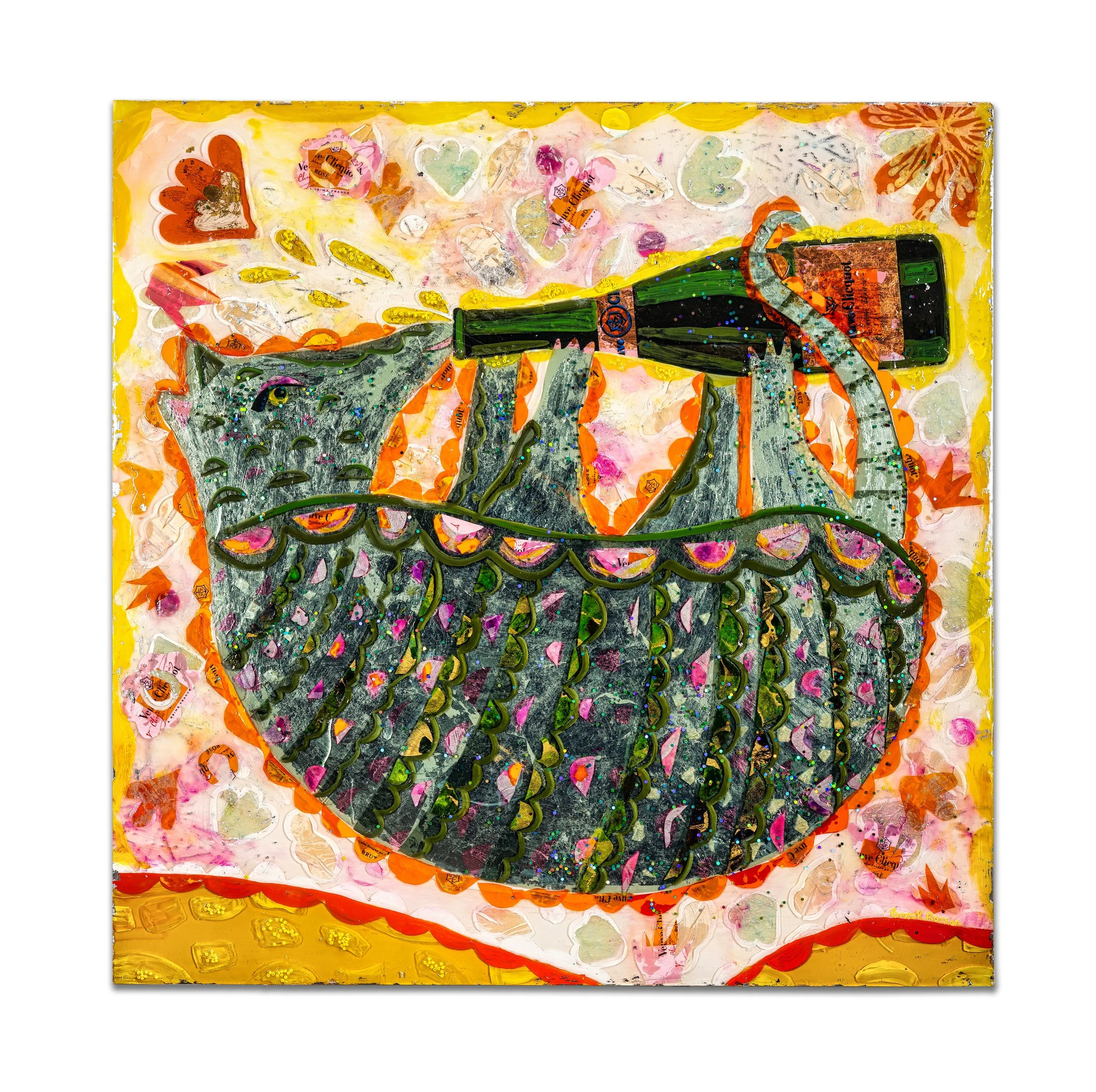 Nostalgia | Veuveadillo, Mixed media, 30 x 30 in. 2022