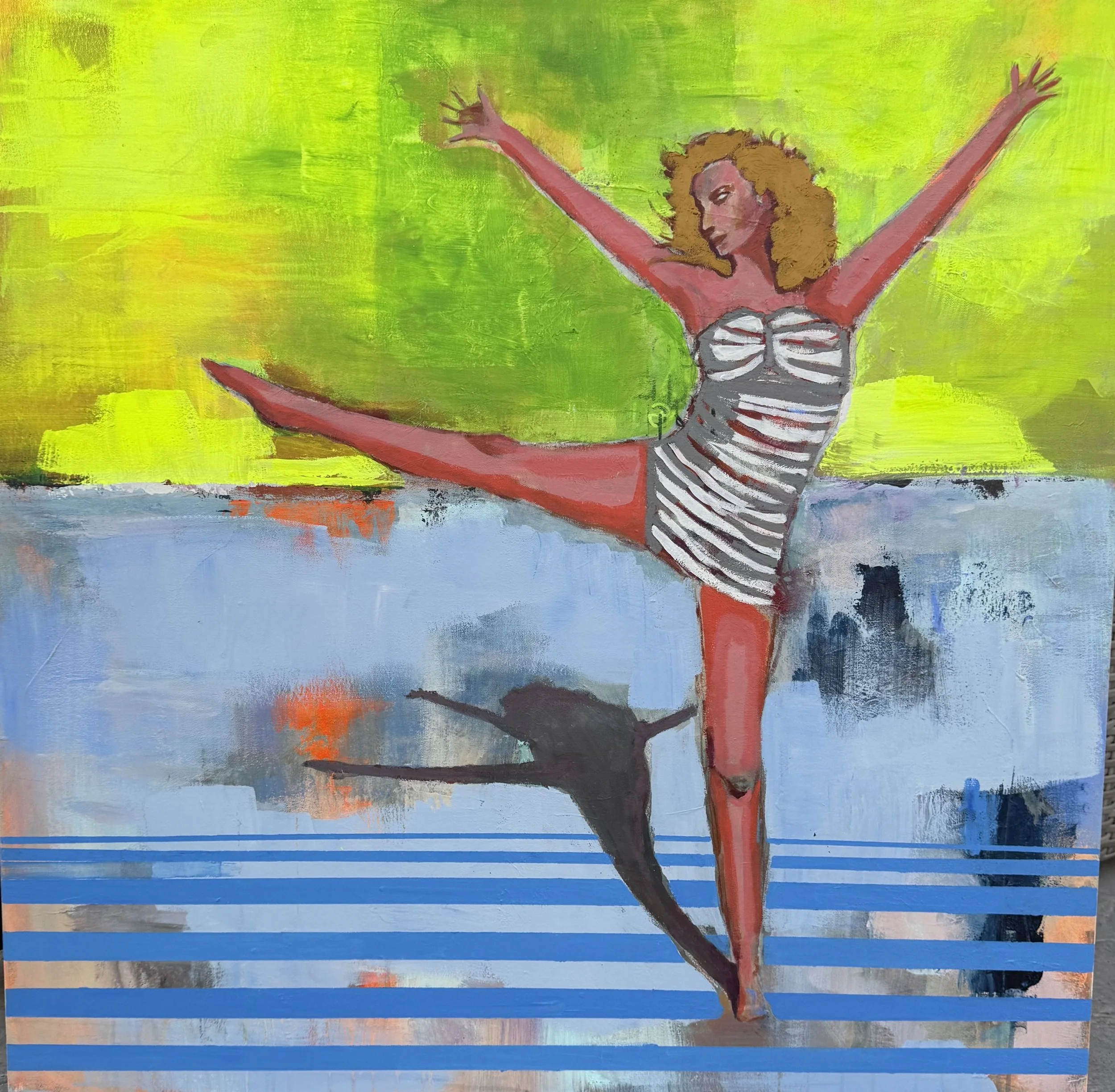 Leda, Acrylic on canvas, 30 x 30 in.