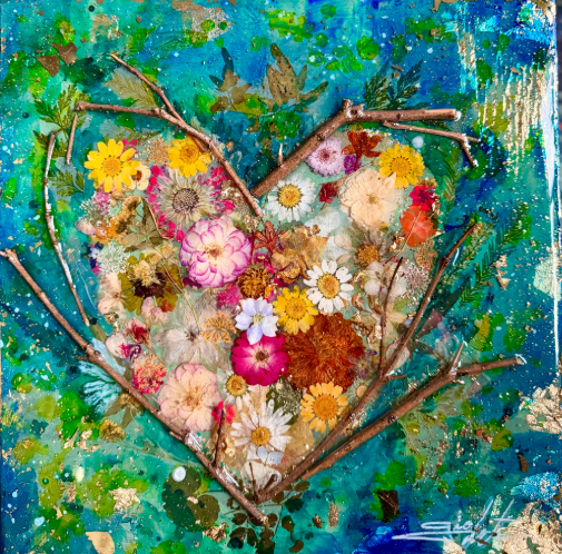 Rooted Love, Mixed media, 12 x 12 in. 2026