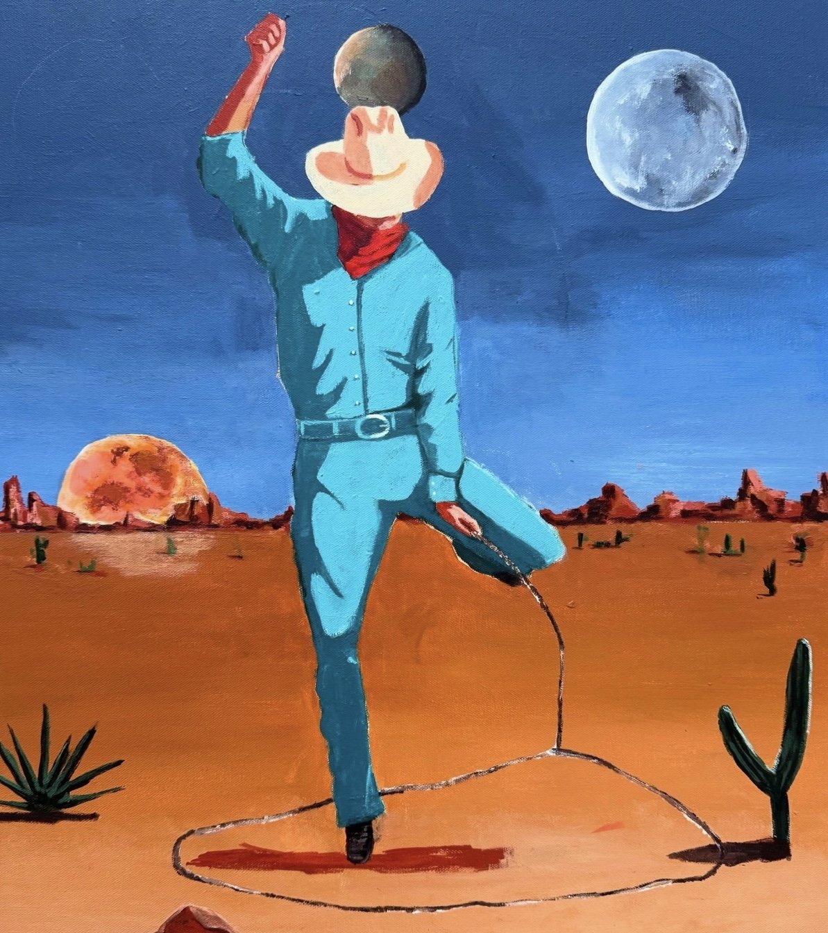 Space Cowboy, Acrylic on canvas, 24 x 20 in. 