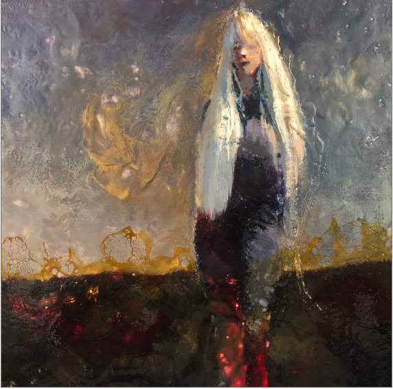 Night Walk, Oil on panel, 15 x 15 in. 2022. SOLD