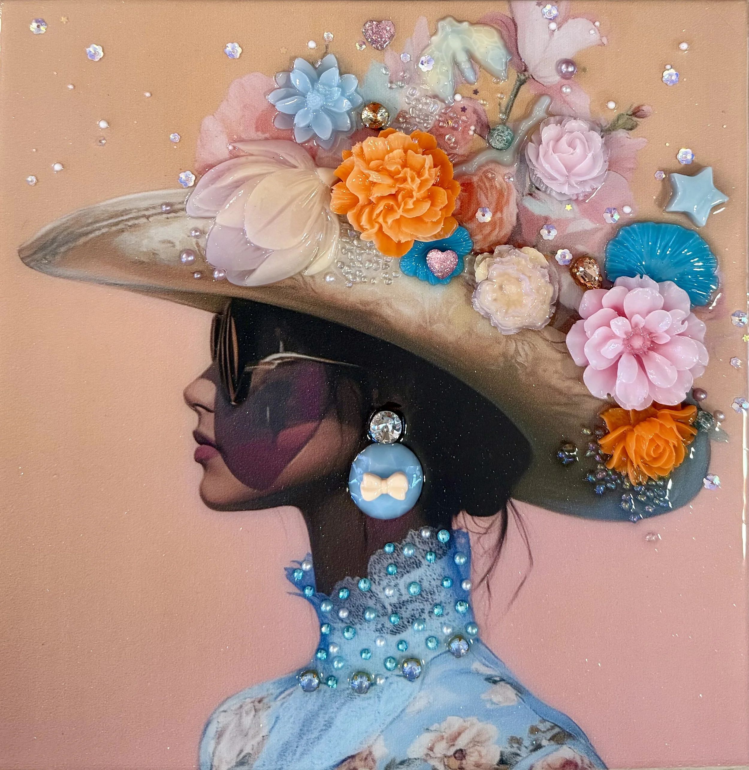 Rise and Shine, Mixed media on panel, 12 x 12 in. 2025