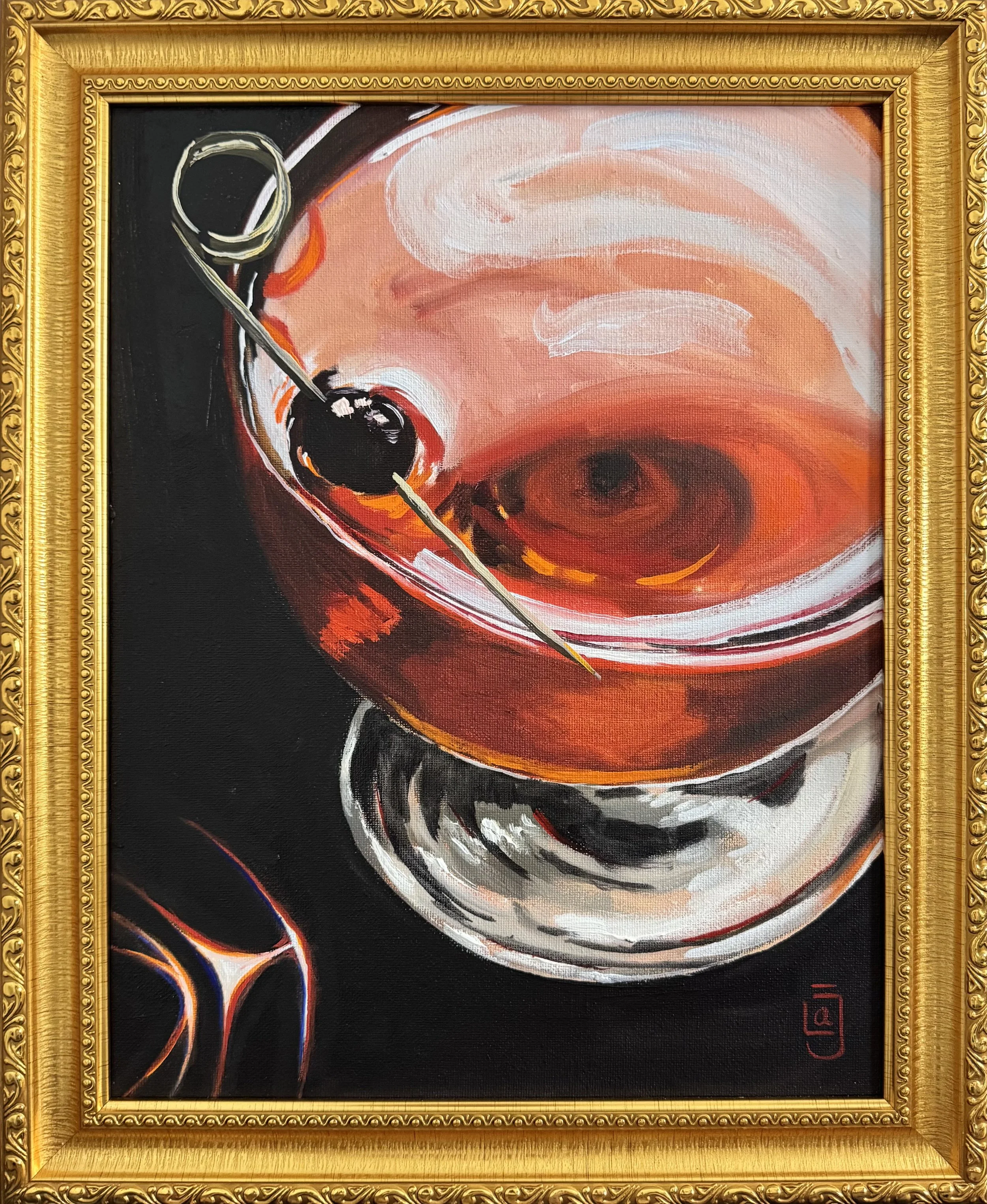 I'll Have a Manhattan, Oil on canvas, 17 x 14 in. 2025
