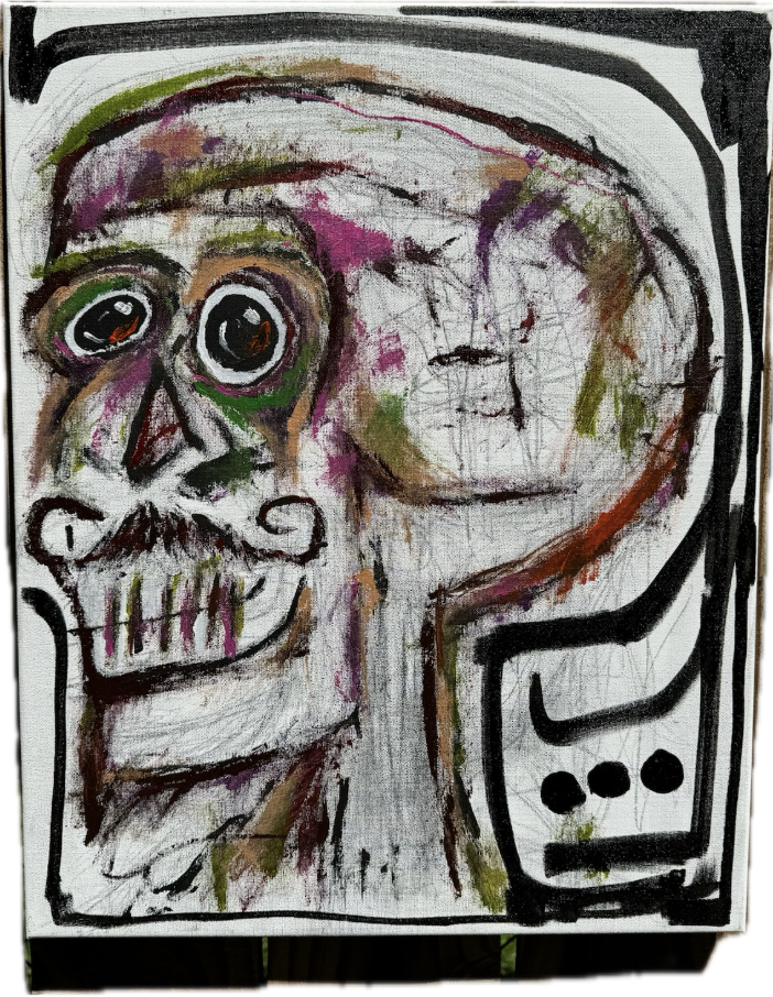 Patience, Mixed media canvas, 20 x 16 in. 2024