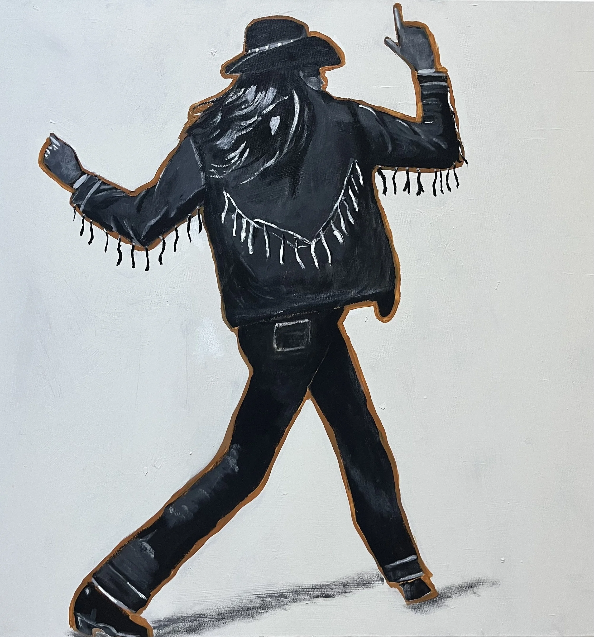Finger Guns, Acrylic on canvas, 30 x 30 in. 2024