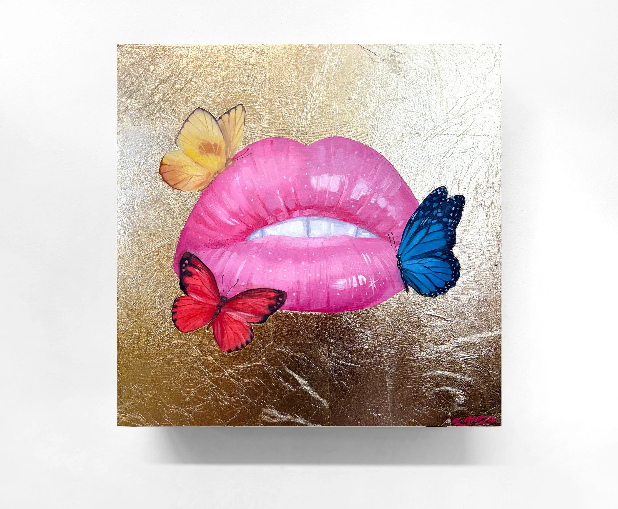 Fairy Tale, Oil and gold leaf on panel, 12 x 12 in. 2025