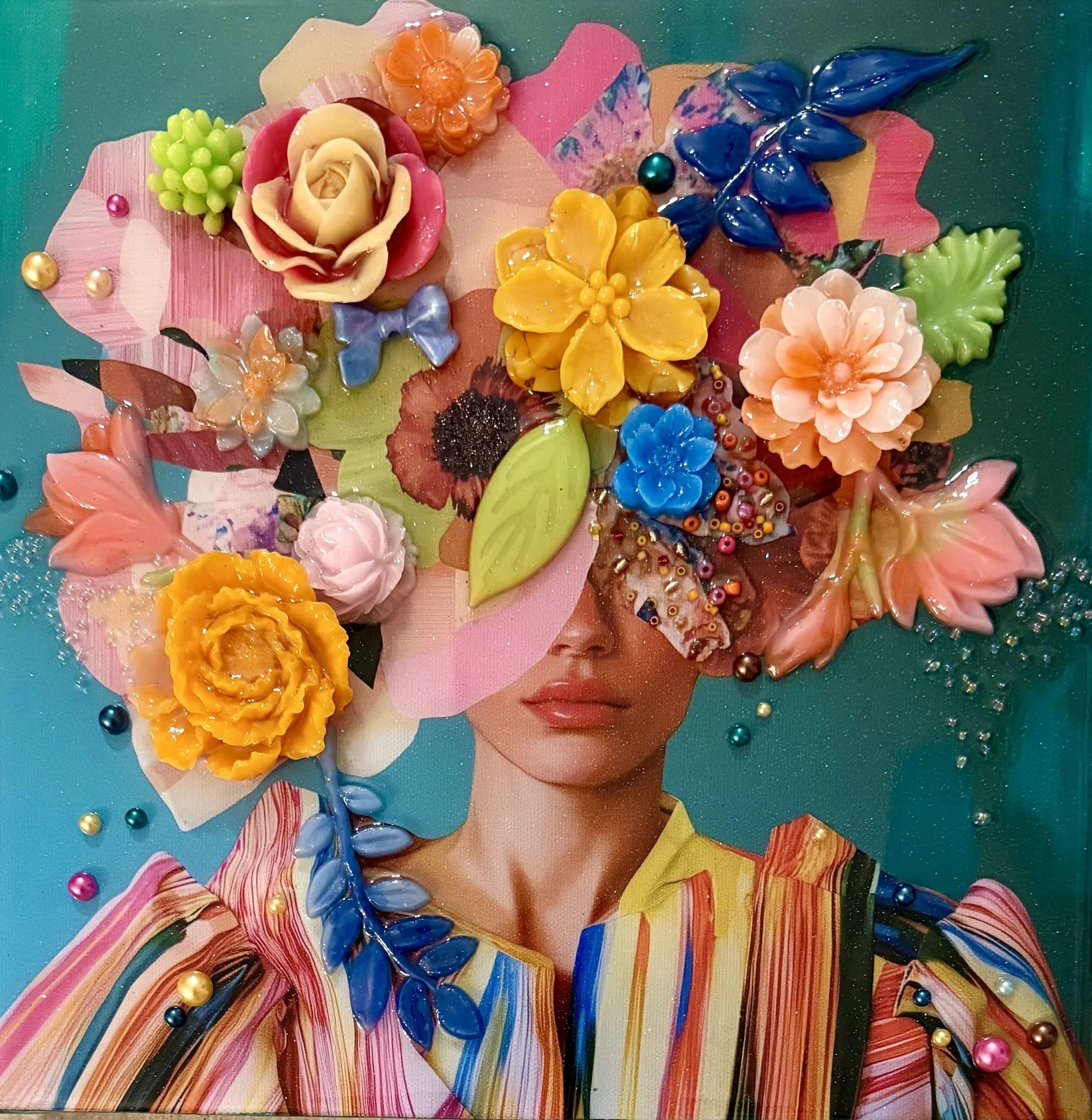 Happy Trails 2, Mixed media on panel, 12 x 12 in. 2025, SOLD