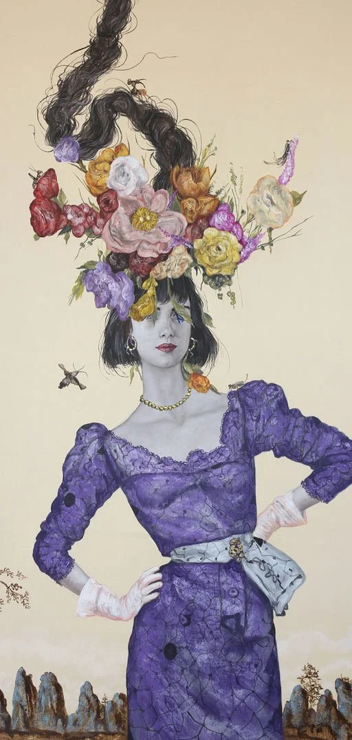 Spring III, Acrylic on canvas, 40 x 18 in.