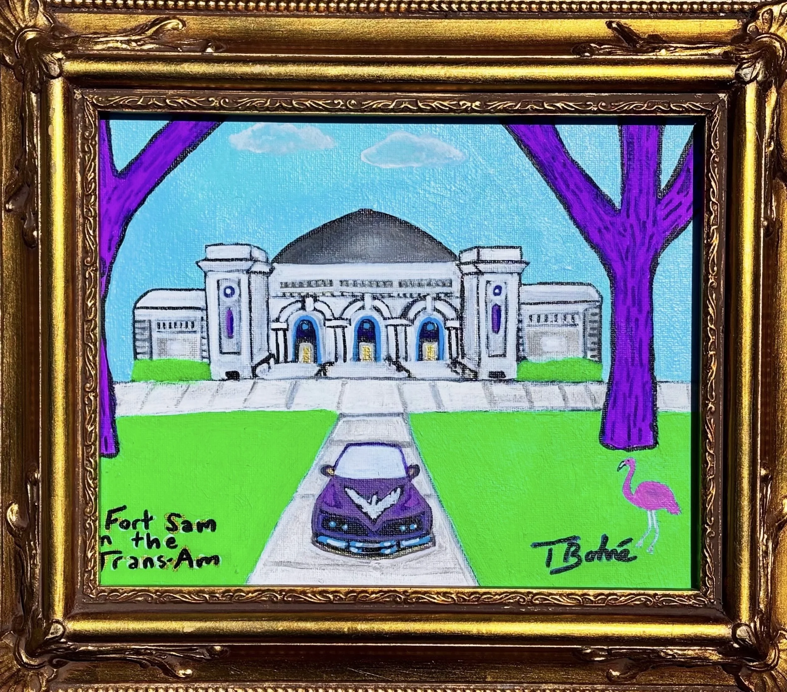 Fort Sam in the Trans-Am, Acrylic on canvas, 8 x 10 in. 2025