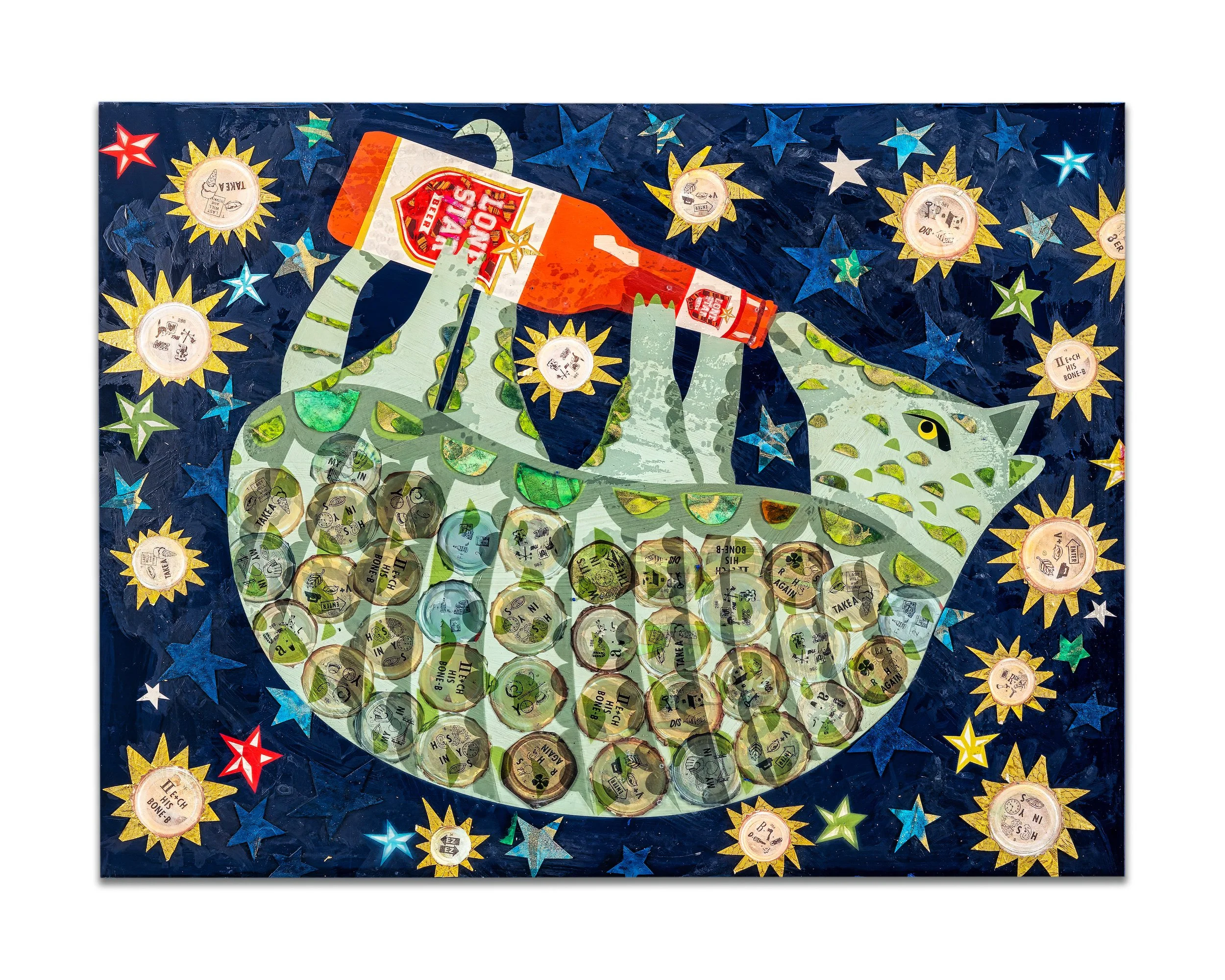 Nostalgia | I Wanna Go Home with Armadillo, Mixed media, 24 x 30 in. 2022. SOLD