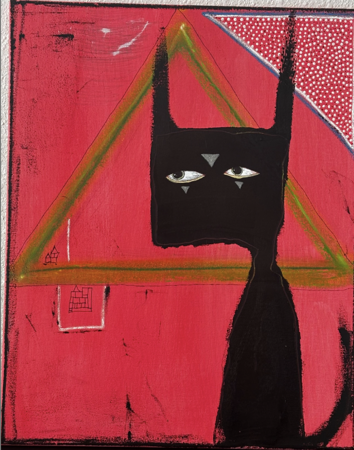 Trip, Mixed media canvas, 24 x 18 in. 2024. SOLD