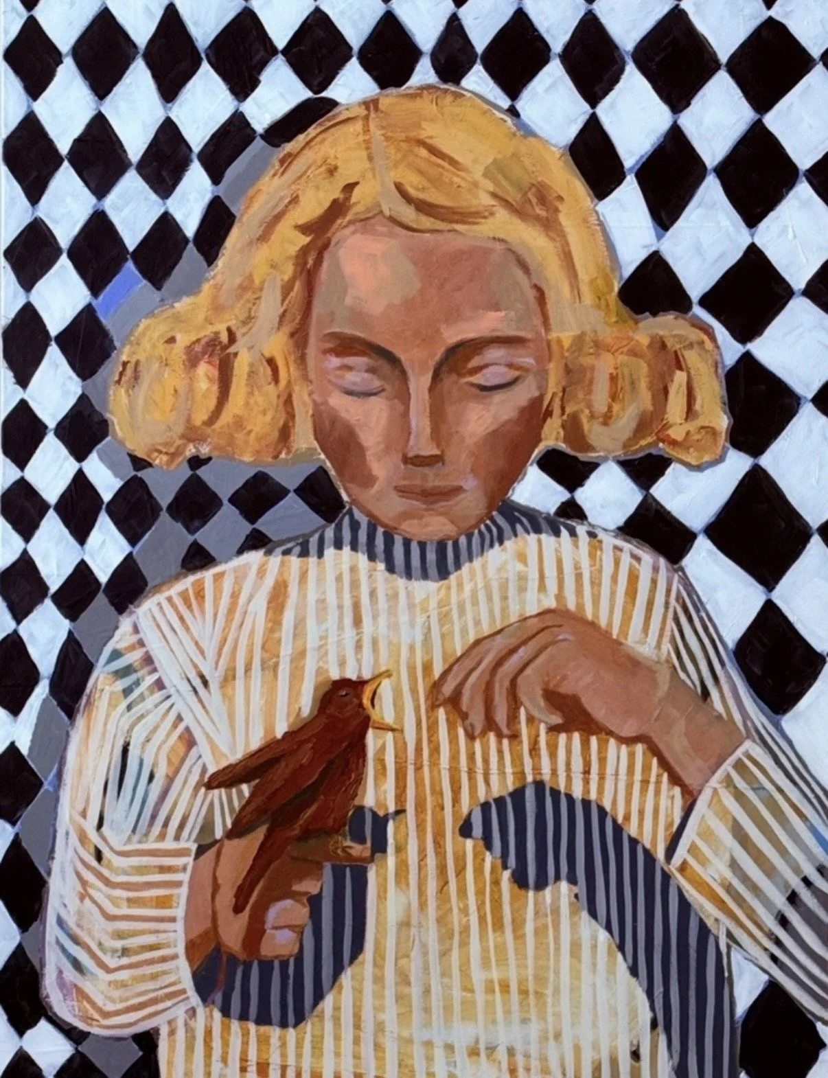 Rooster I, Acrylic on canvas, 48 x 36 in. 