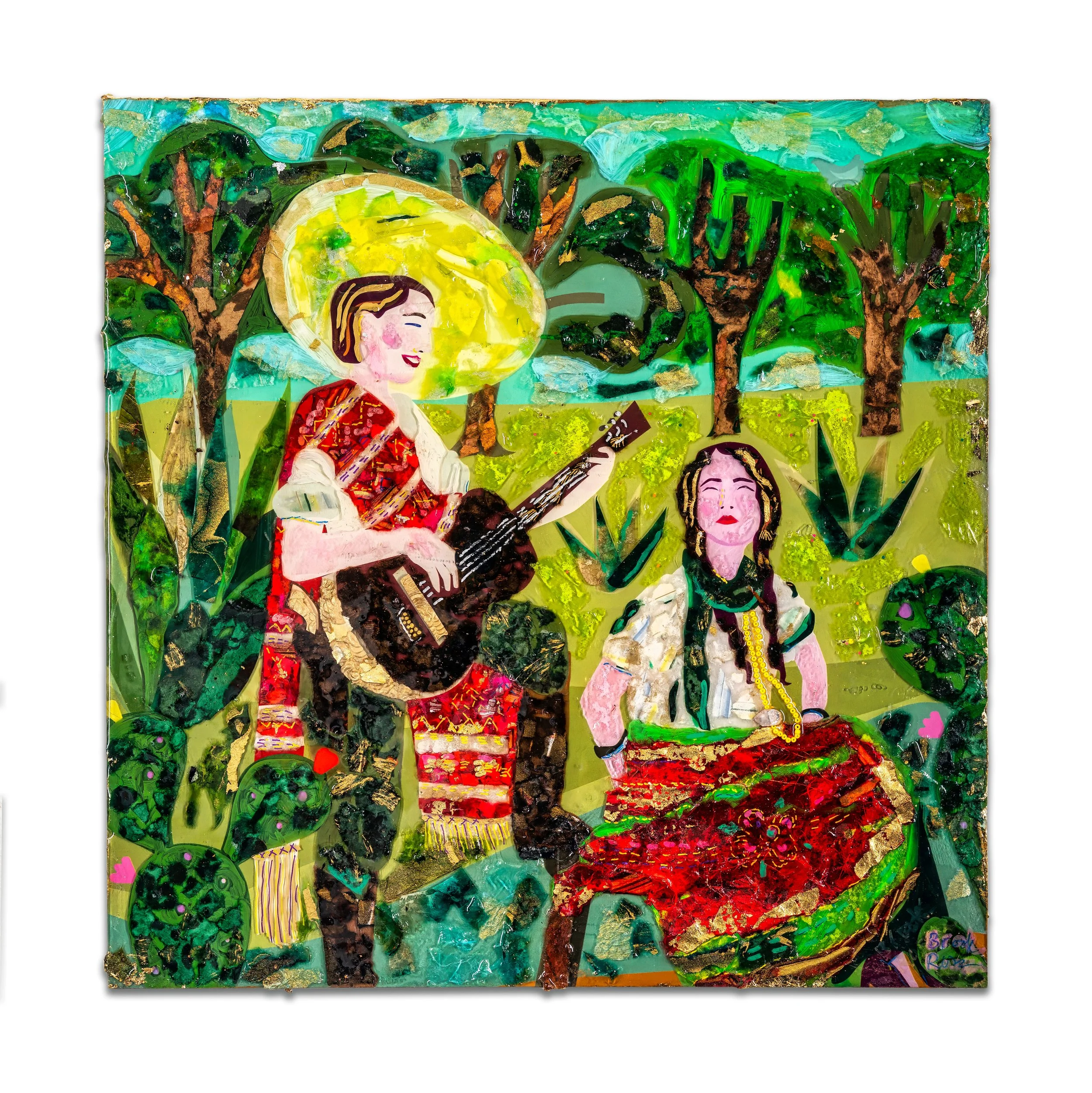 Nostalgia | Isabel and Alice, Mixed media, 20 x 20 in. 2022. SOLD