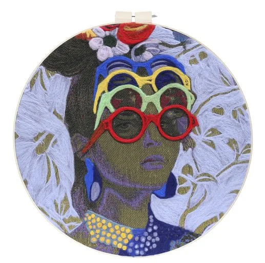 Four Shades of Sunlight, Felted wool, 23 in. diameter