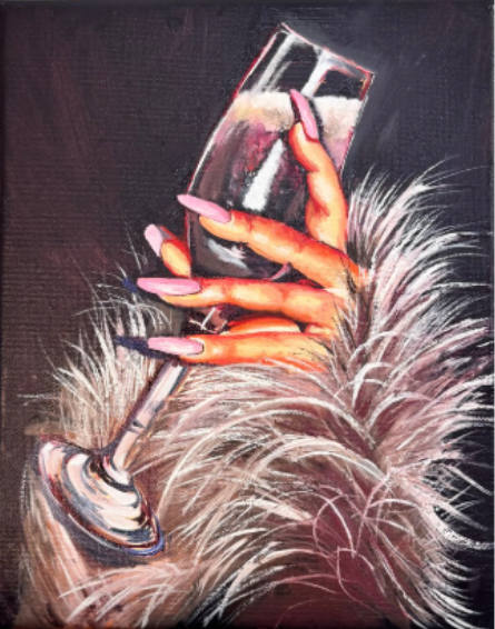 Party Animal in White, Oil on canvas, 10 x 8 in. 2025