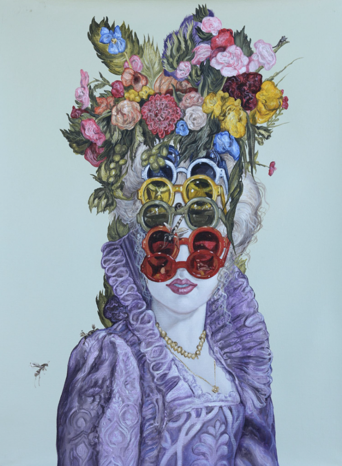 Rainbow Sunglasses, Acrylic on canvas, 28 x 26 in. SOLD