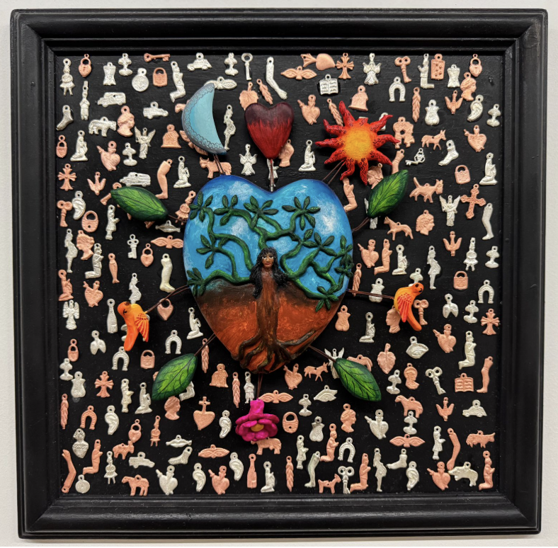 Los Corazones, Earth Clay Acrylic, 46 x 46 in. 2025