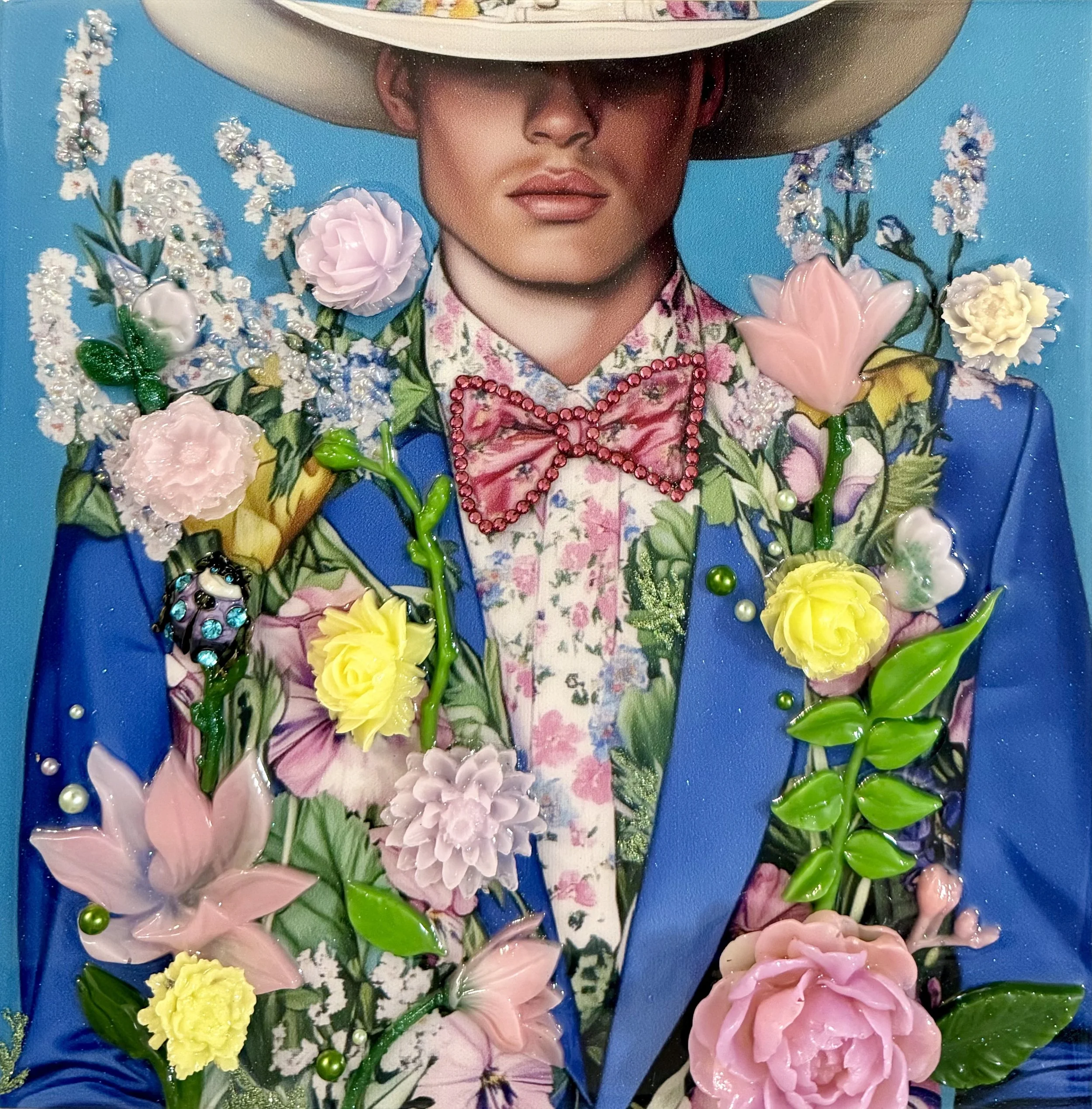 Growing On You, Mixed media on panel, 12 x 12 in. 2025, SOLD