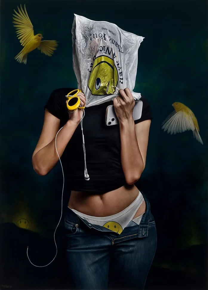 Thank You, Come Again, Oil on linen, 46 x 33 in. 2025. SOLD