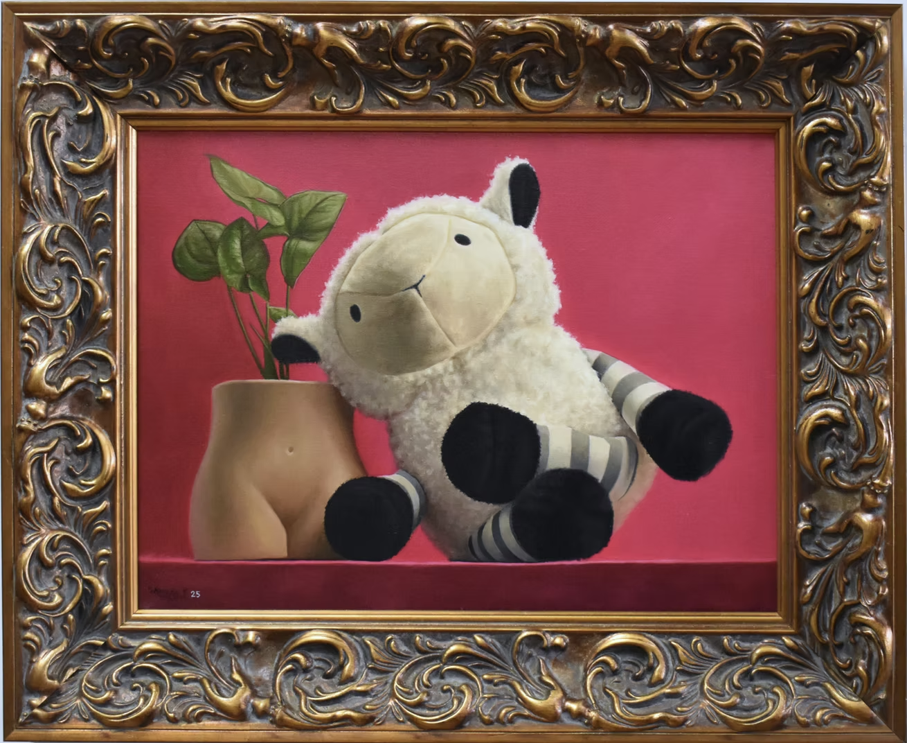 Lambchop, Oil on canvas, 17 x 21 in. (framed), 2025. SOLD