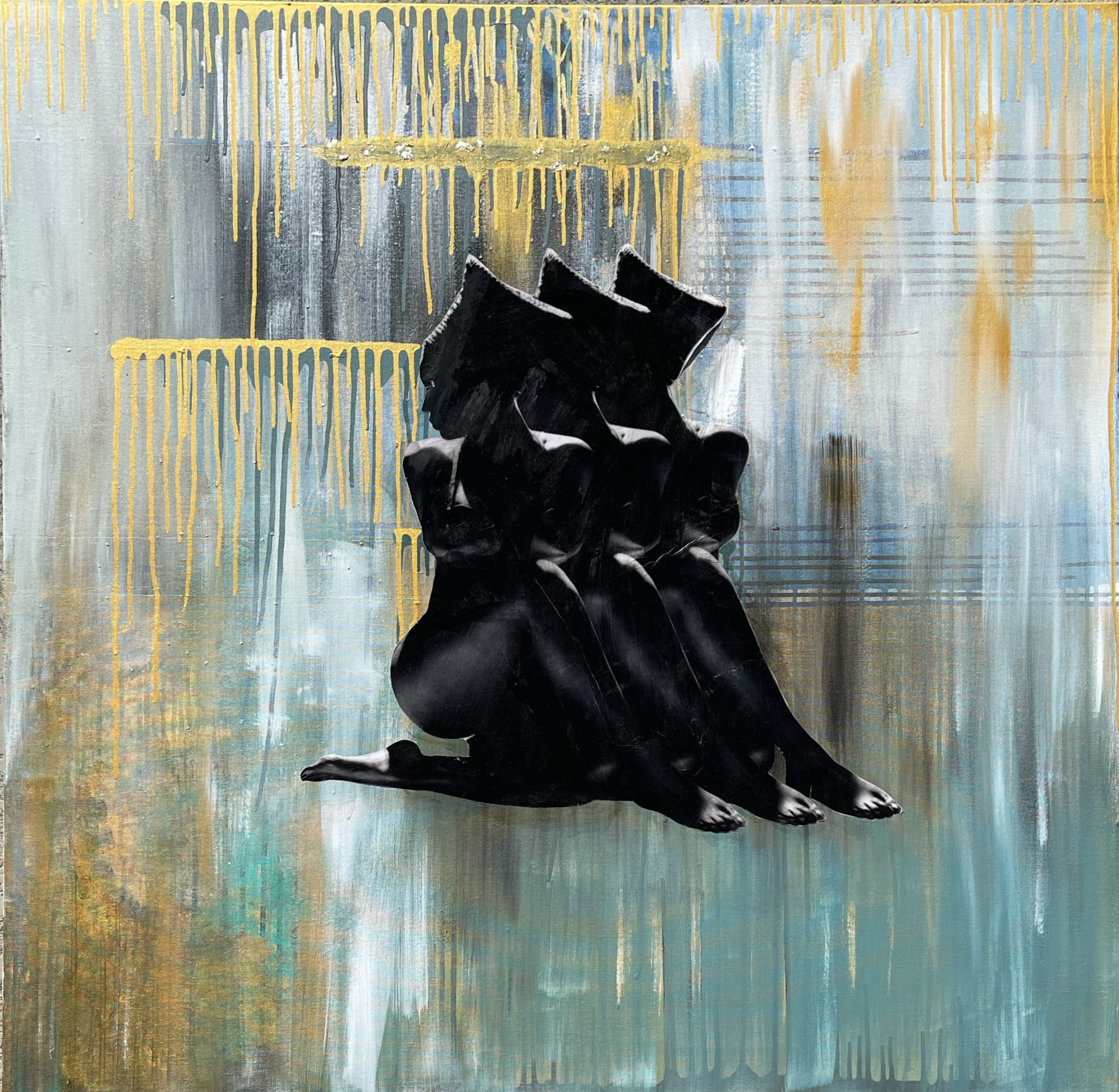 Catwalk, Bey Bey Bey, Mixed media on canvas, 48 x 48 in. 2021