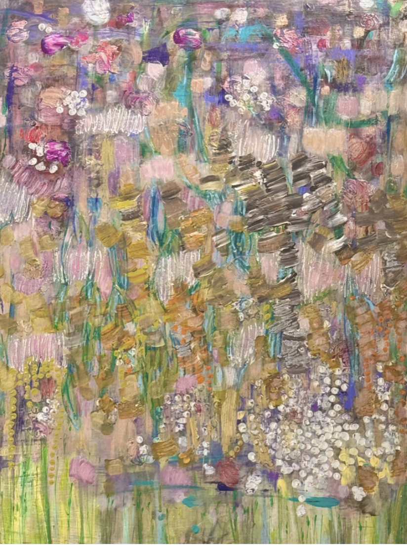 Blonde, Mixed media, acrylic on wood, 40 x 30, 2026 