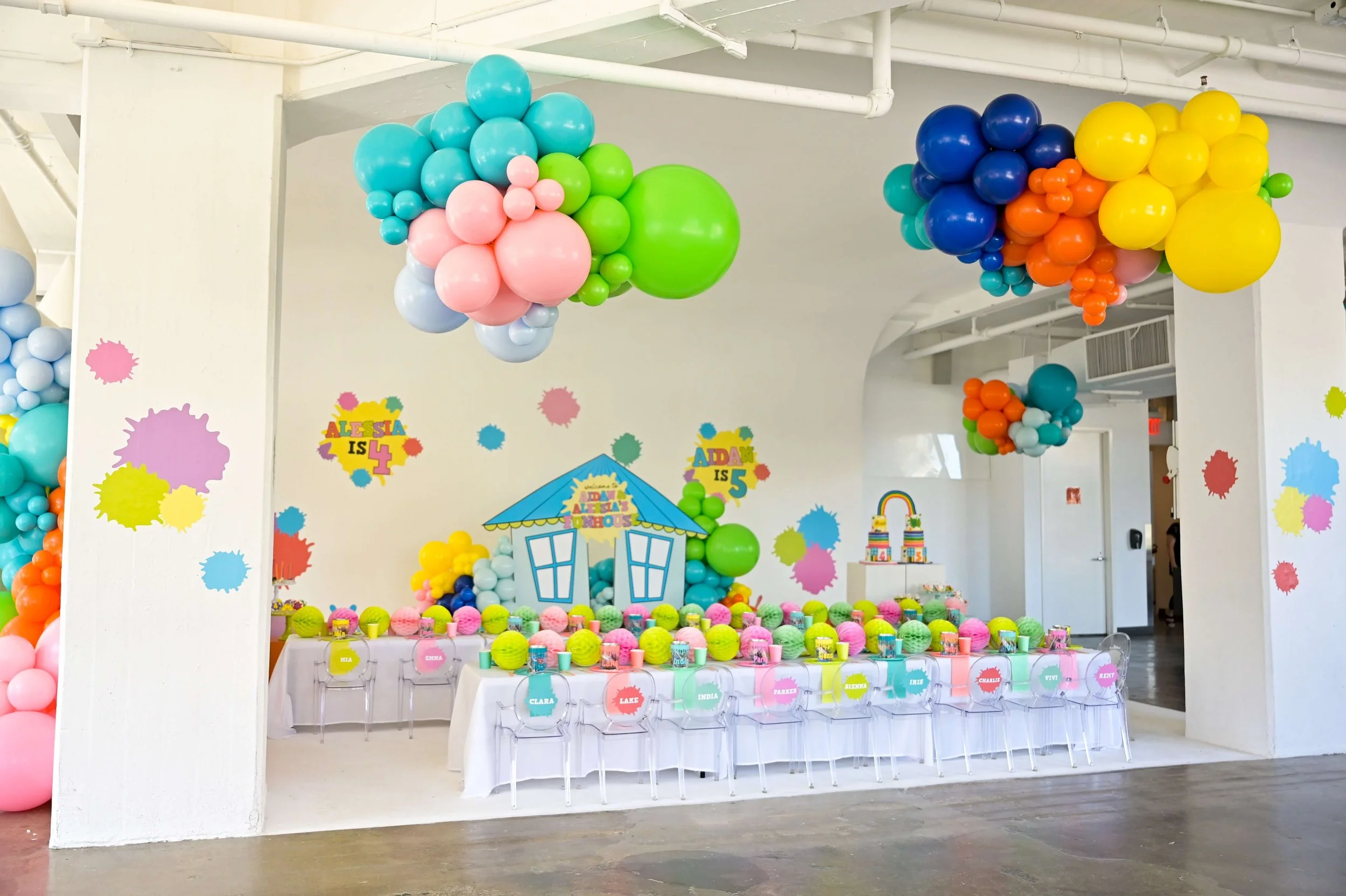 Fun house table and balloons.JPEG