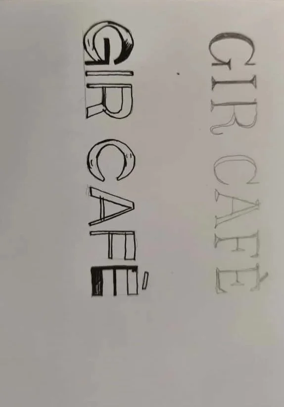 La palabra 'CIRUECAV' escrita con diferentes estilos de letras en letras de diferentes colores y grosores. Agosto Creative Studio, diseño de tiendas y restaurantes. Retail Design. Branding. Fotografía.