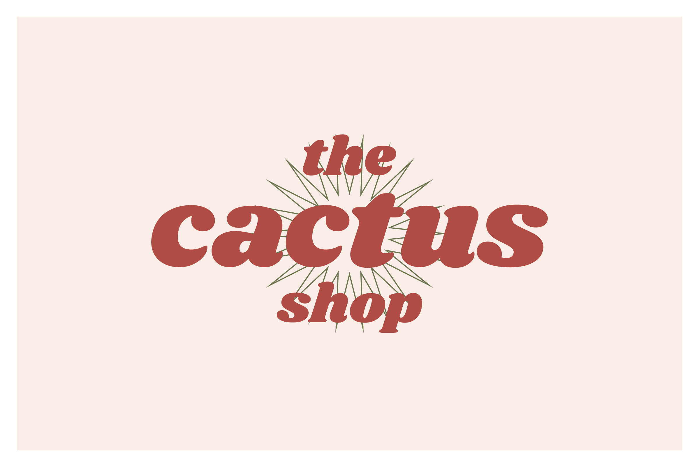 Logotipo "The Cactus Shop" con diseño de cactus. The Cactus Shop, diseño gráfico, branding y packaging. Agosto Creative Studio.
