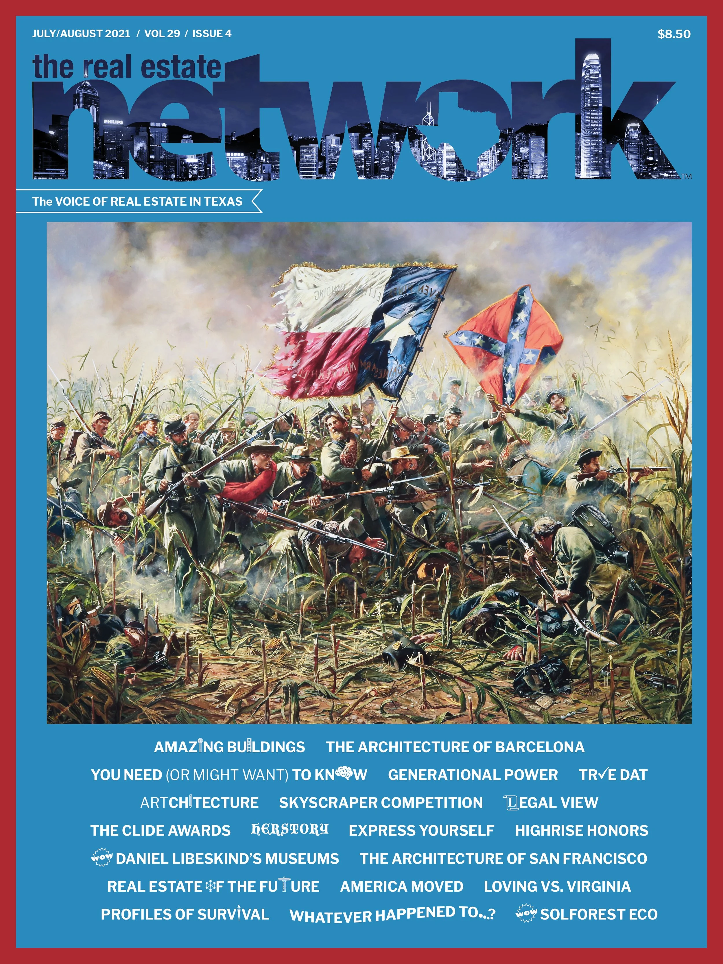 Portada de la revista "The Real Estate Network" Diseño editorial, editorial design por Agosto Creative Studio. Dirección de arte.