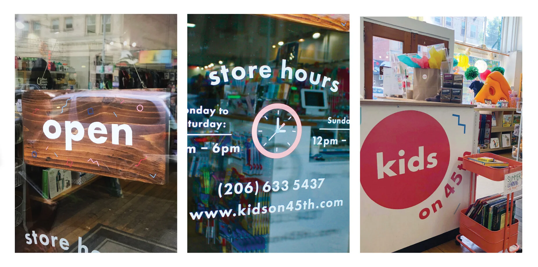 Kids on 45th In-store branding and signage