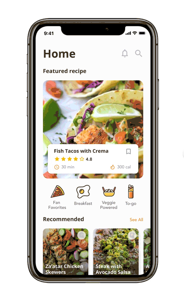 Served Recipe Browse Flow