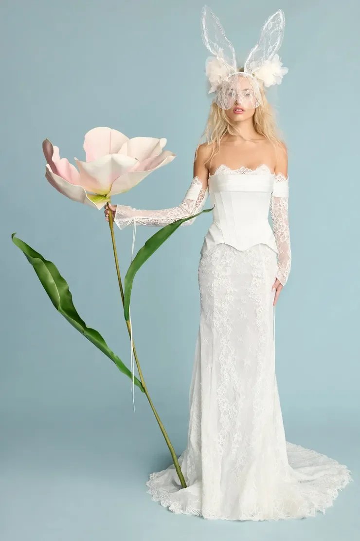 house of idan cohen sophia lace and satin wedding dress