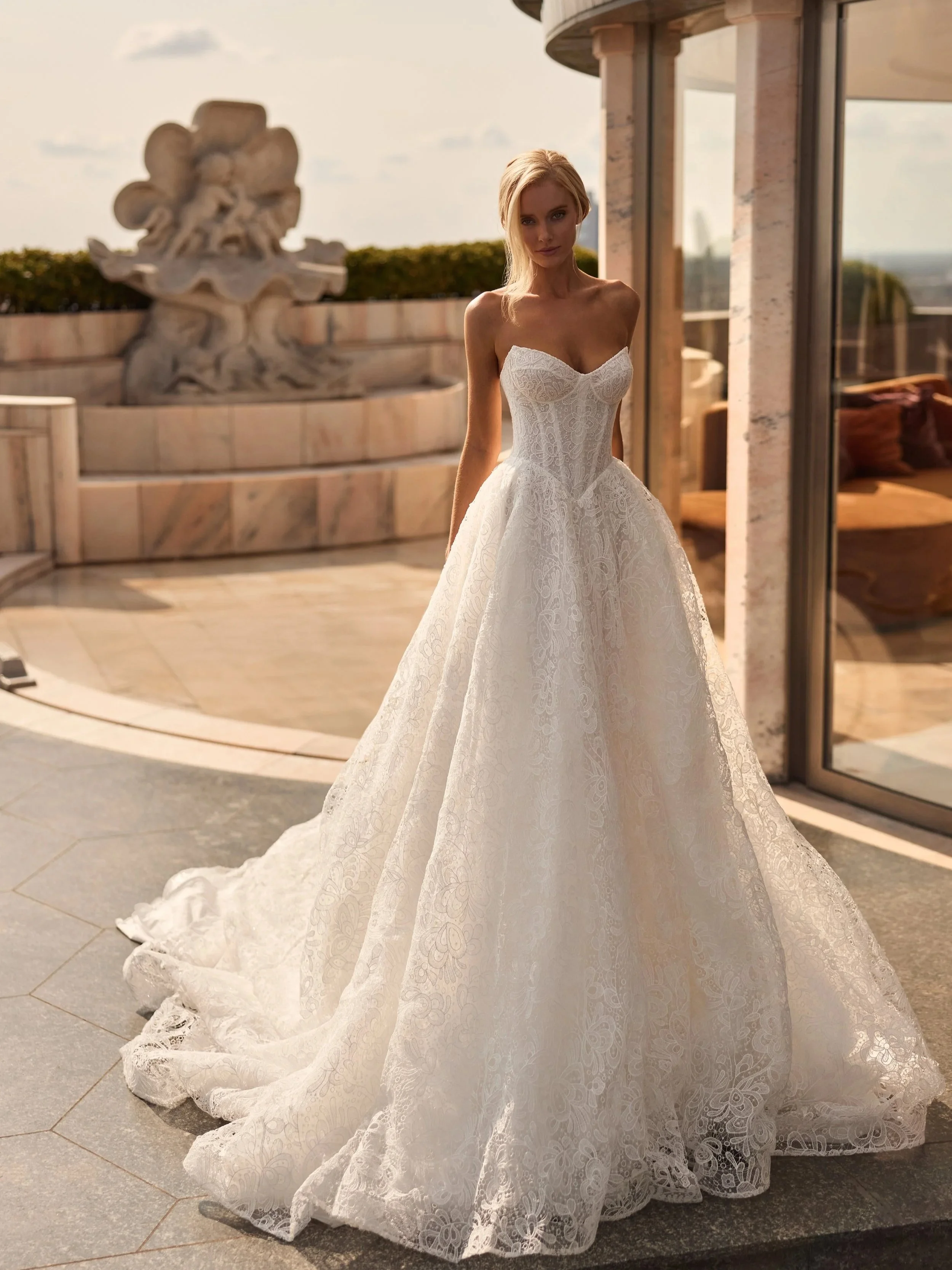 viero bridal seraphine lace ballgown wedding dress