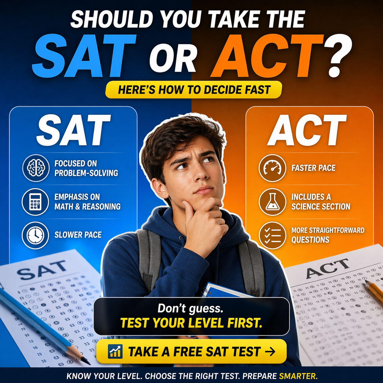 SAT vs ACT: Which Test Should You Take? (And How to Decide Fast)