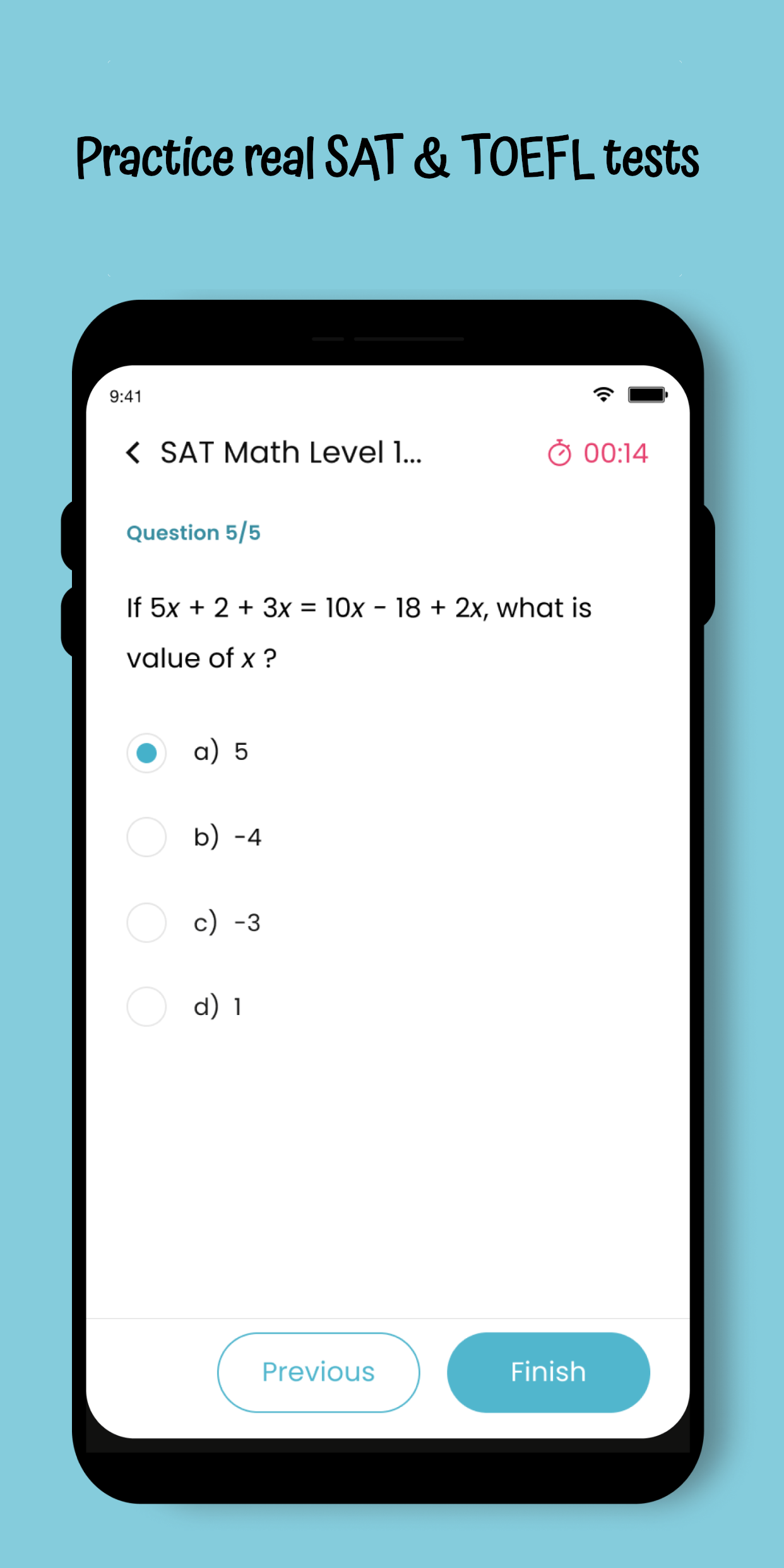 Take a diagnostic SAT Math test