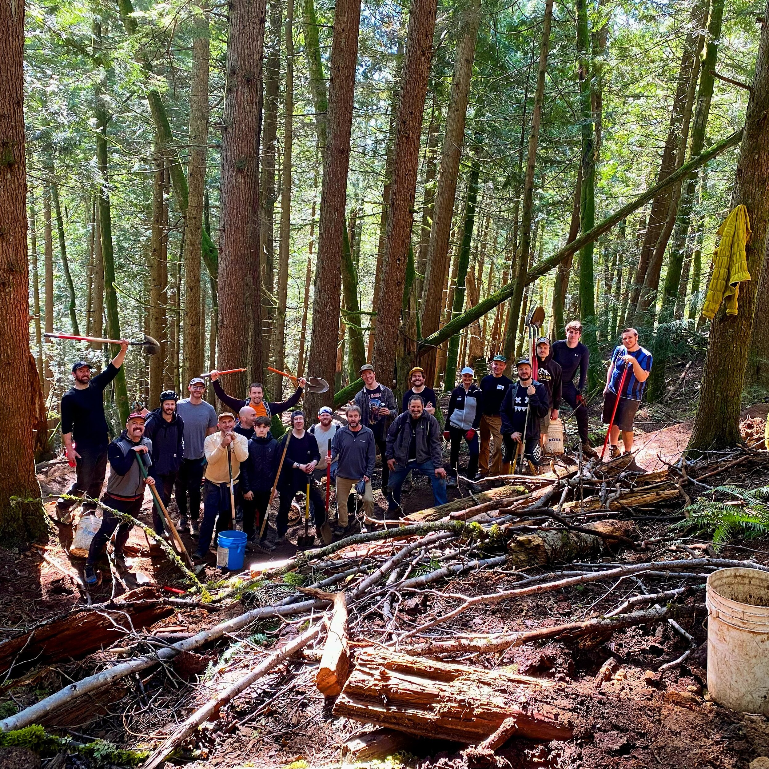 Awesome trail day out on Cypress this weekend. Stoked to have such an awesome community out building 🤟
.
.
.
.
#trailbuilding #community #mtb #mountainbiking #thankyou #peopleareawesome