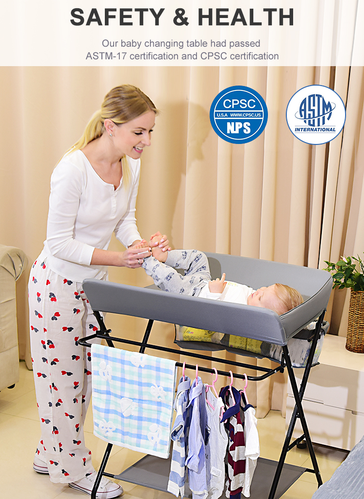Table à langer pour bébé, organisateur de chambre de couches pliant pour bébé - LIVINGbasics™.png