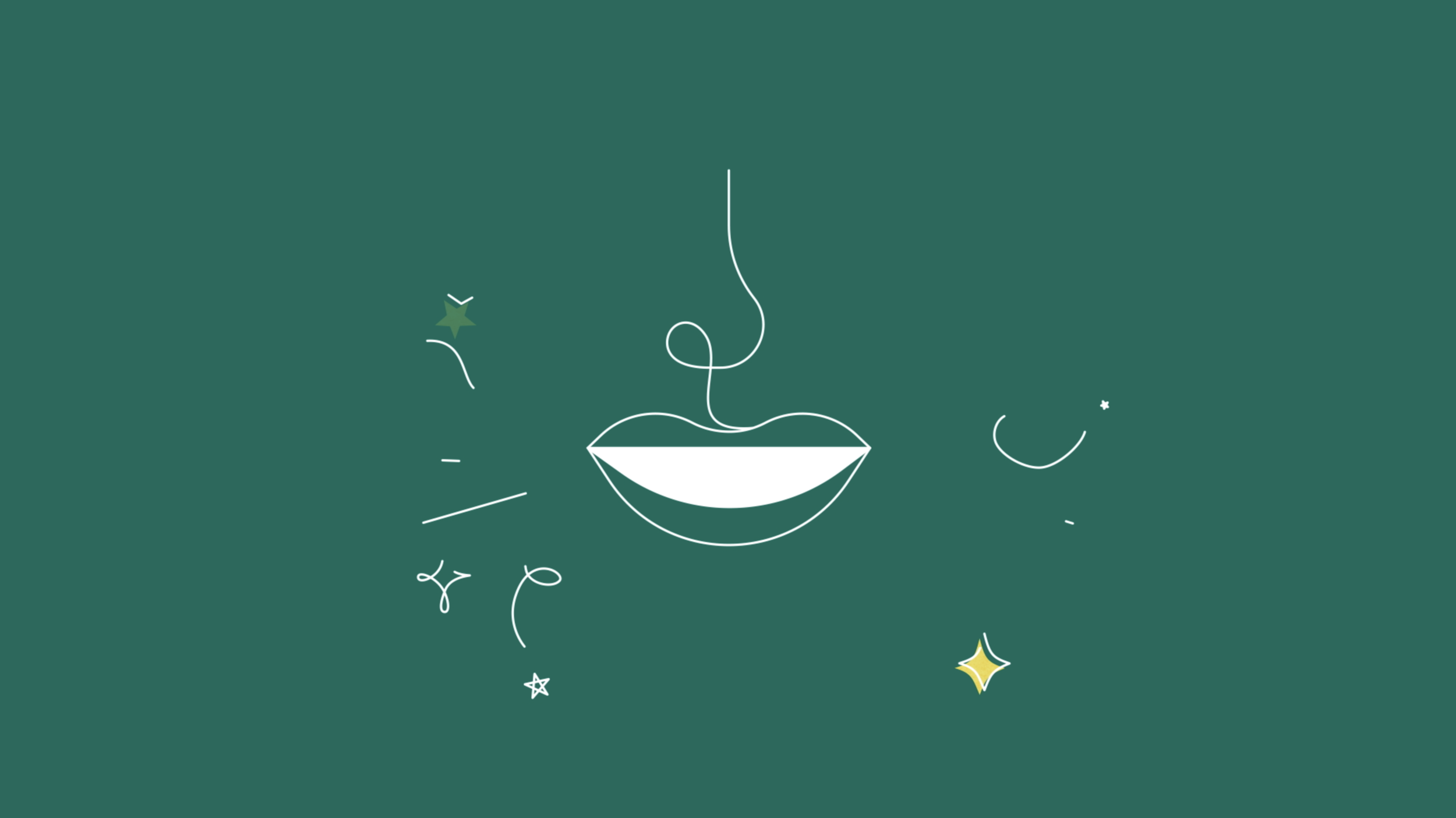 Line animation of a smile