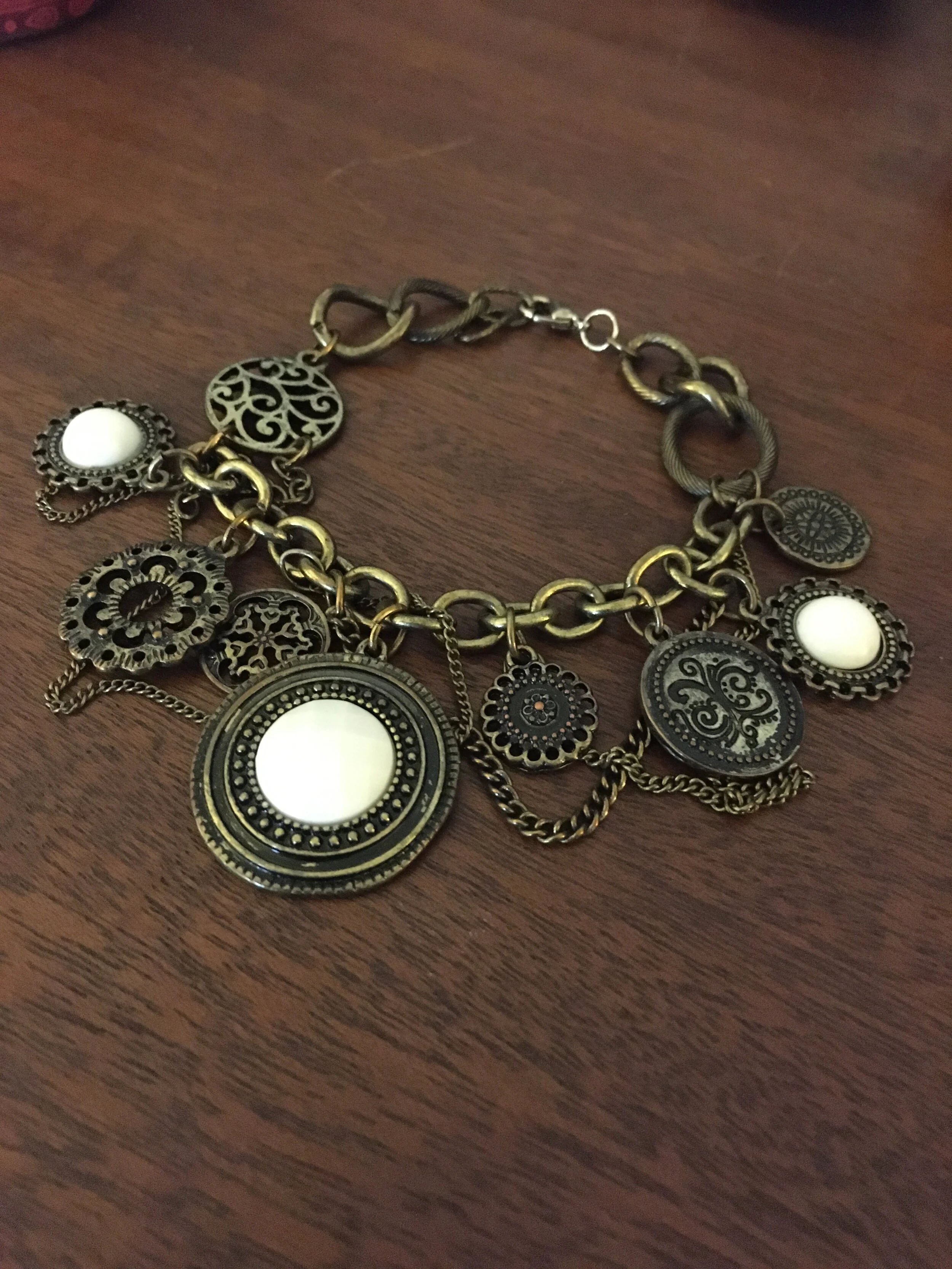 "Boho Brass Charm" Bracelet