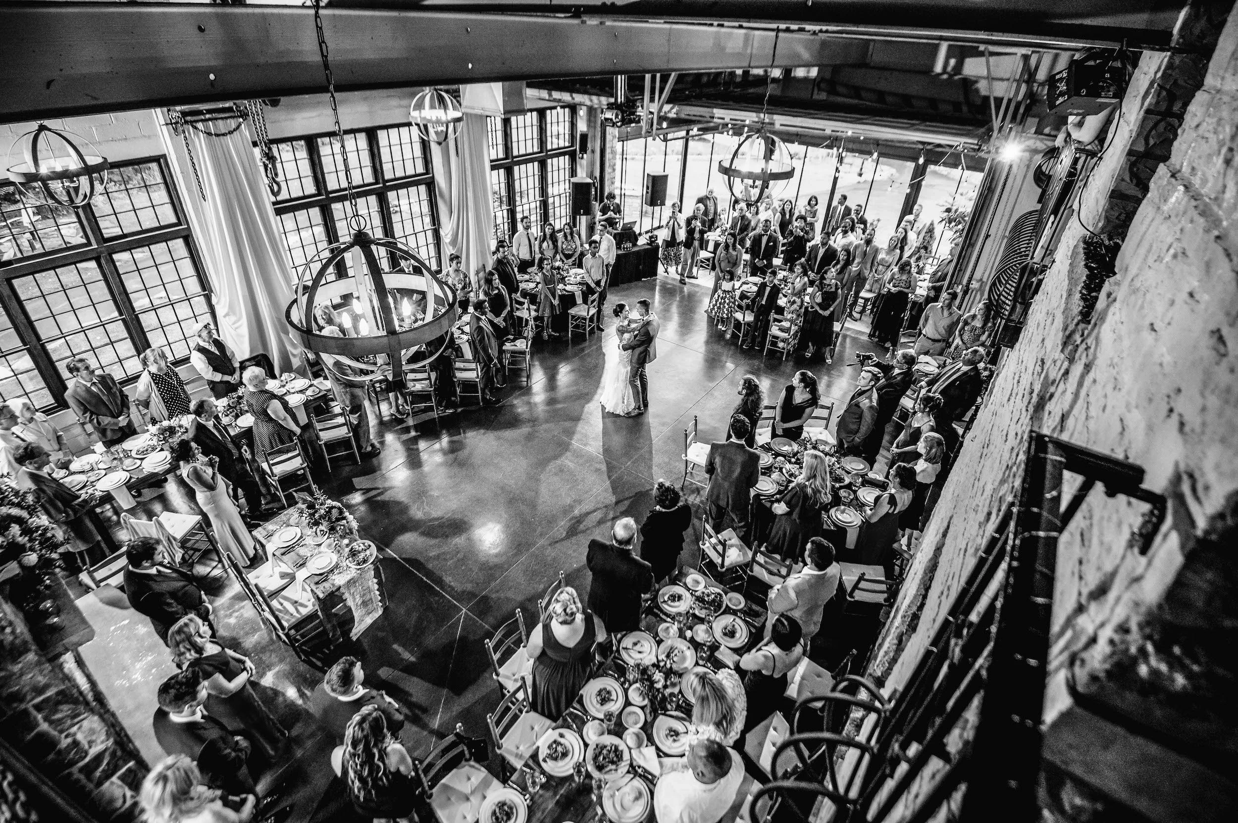 First dance in black and white