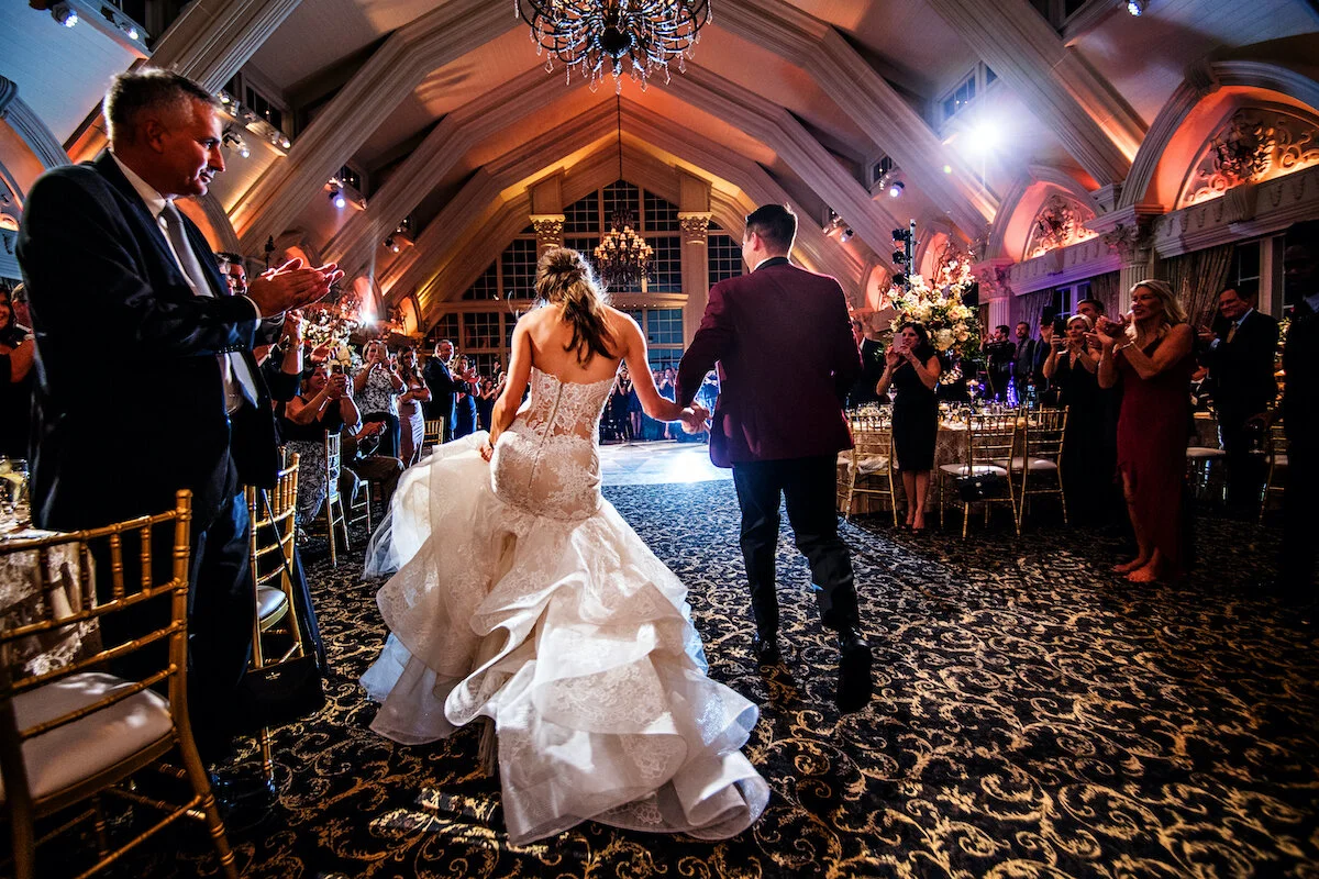 Entrance of bride and groom into the dance hall