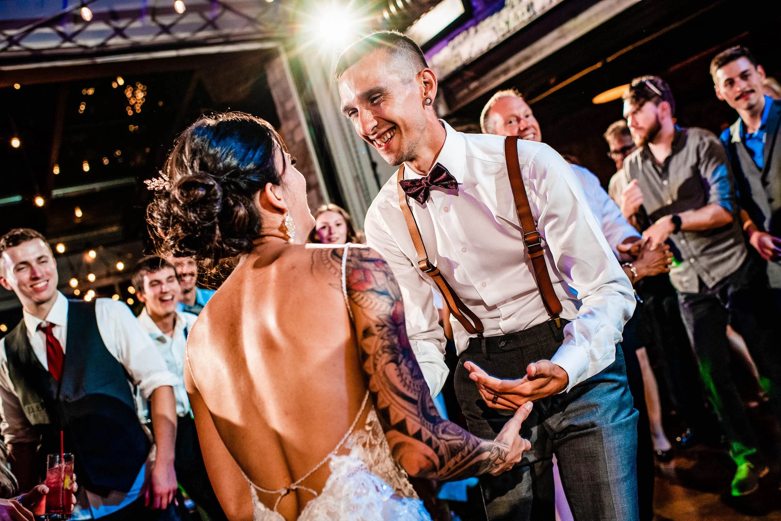 Bride and groom final dance