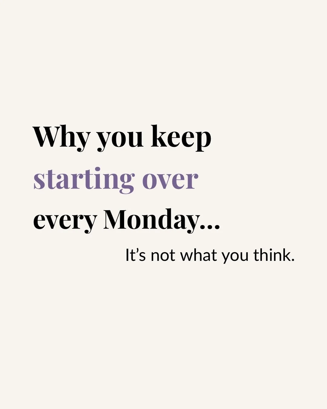 You&rsquo;re not starting over because you lack motivation.

You&rsquo;re starting over because you&rsquo;re exhausted.

When your energy is low&hellip; everything feels harder.
So you fall off track.
Lose momentum.
And tell yourself, &ldquo;next wee
