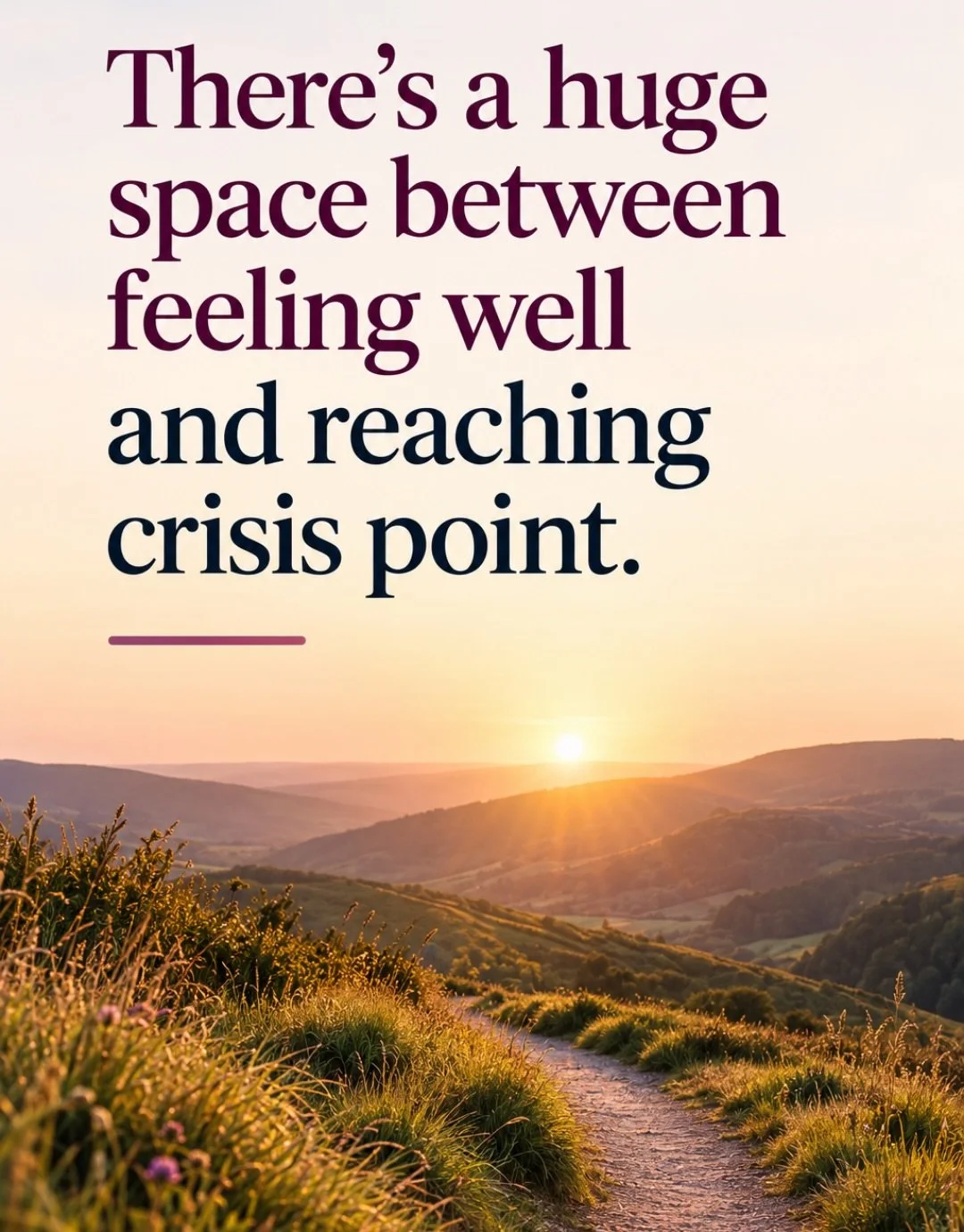 Today is World Mental Health Day, and I&rsquo;ve been thinking about the space between feeling well and reaching crisis point.

Of course, we need the right support when someone is struggling.

But I also believe we need to get much better at what ha