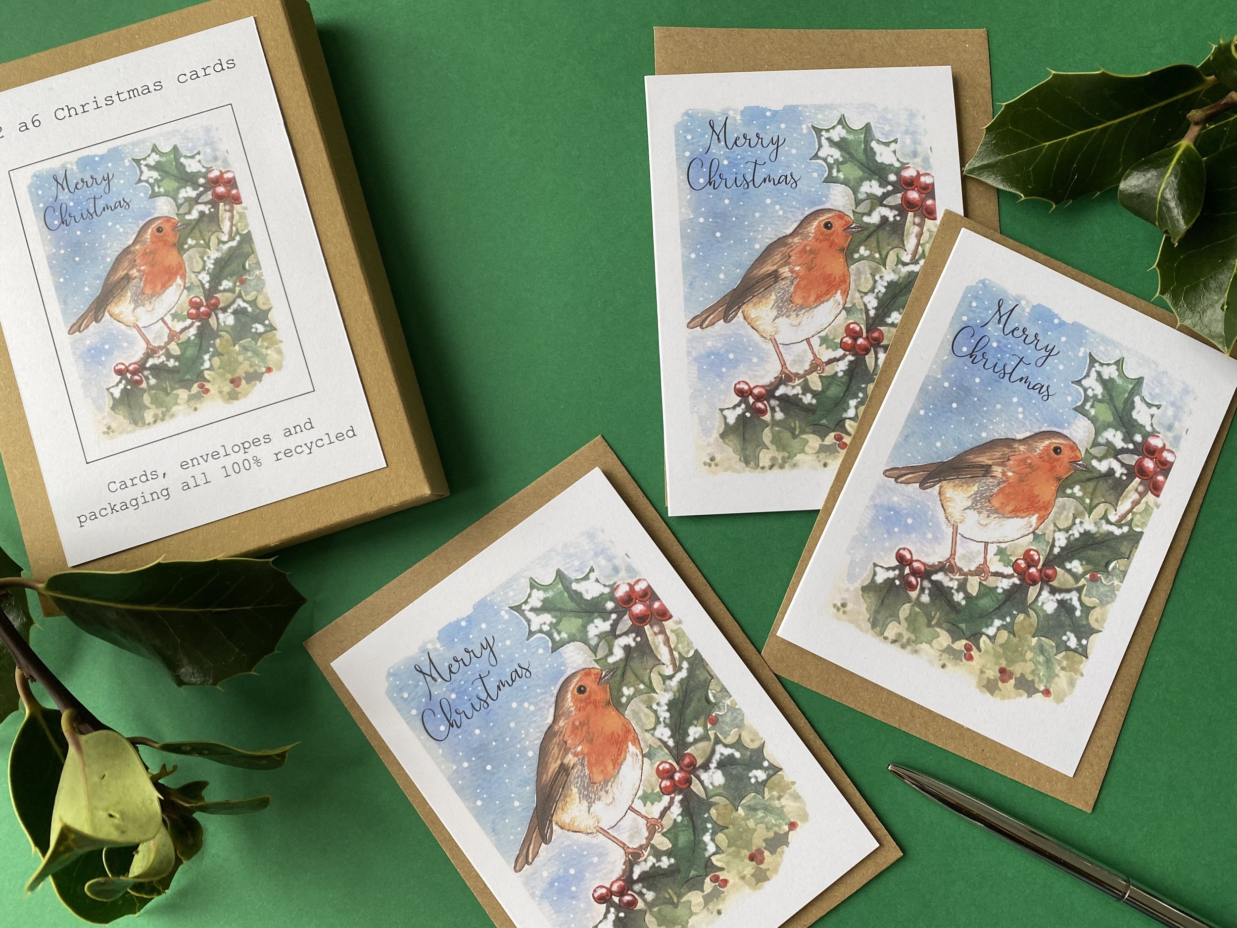 Robin Christmas card pack