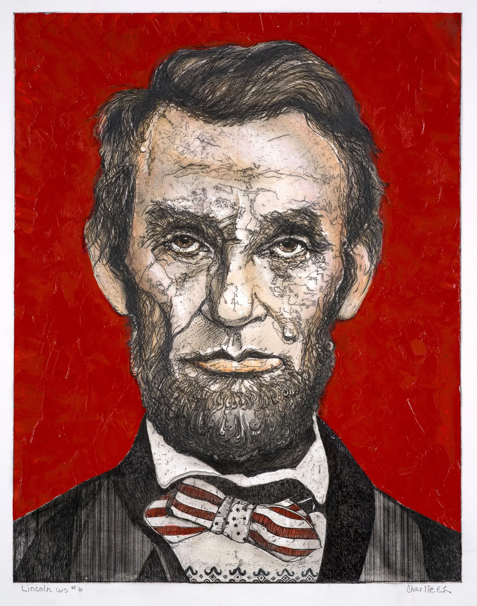 Lincoln Working State #6, Mixed Media, 37x31", 2025